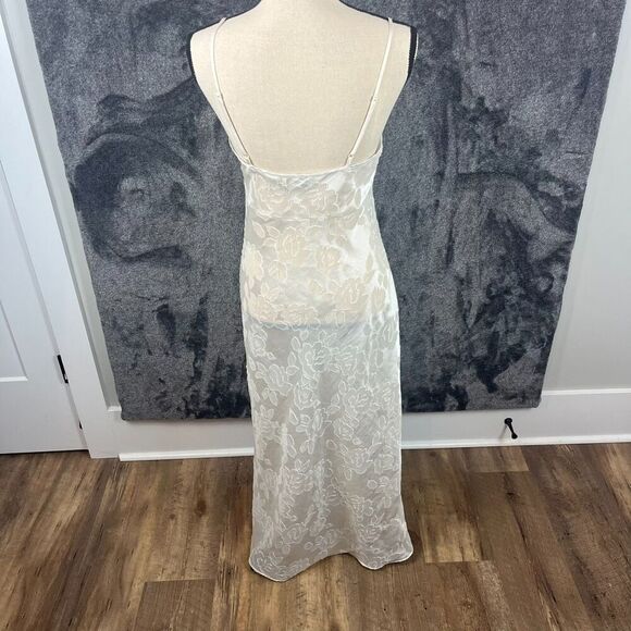 Vtg Victoria's Secret Long Front Slit Sheer Floral Sleeveless Nightgown S *Read - Picture 7 of 14